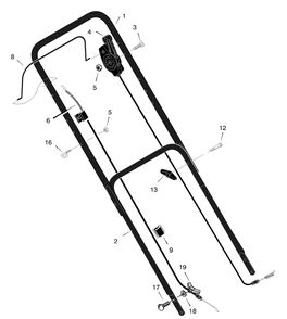 Part Location Diagram of 672906-806 Murray Handle, Lower (Gray)